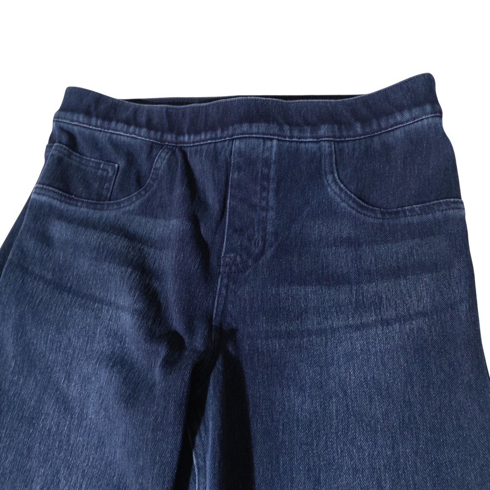 Spanx Jean-ish Leggings Dark Indigo Blue Pull On Pants Womens Medium (28"Xx27")